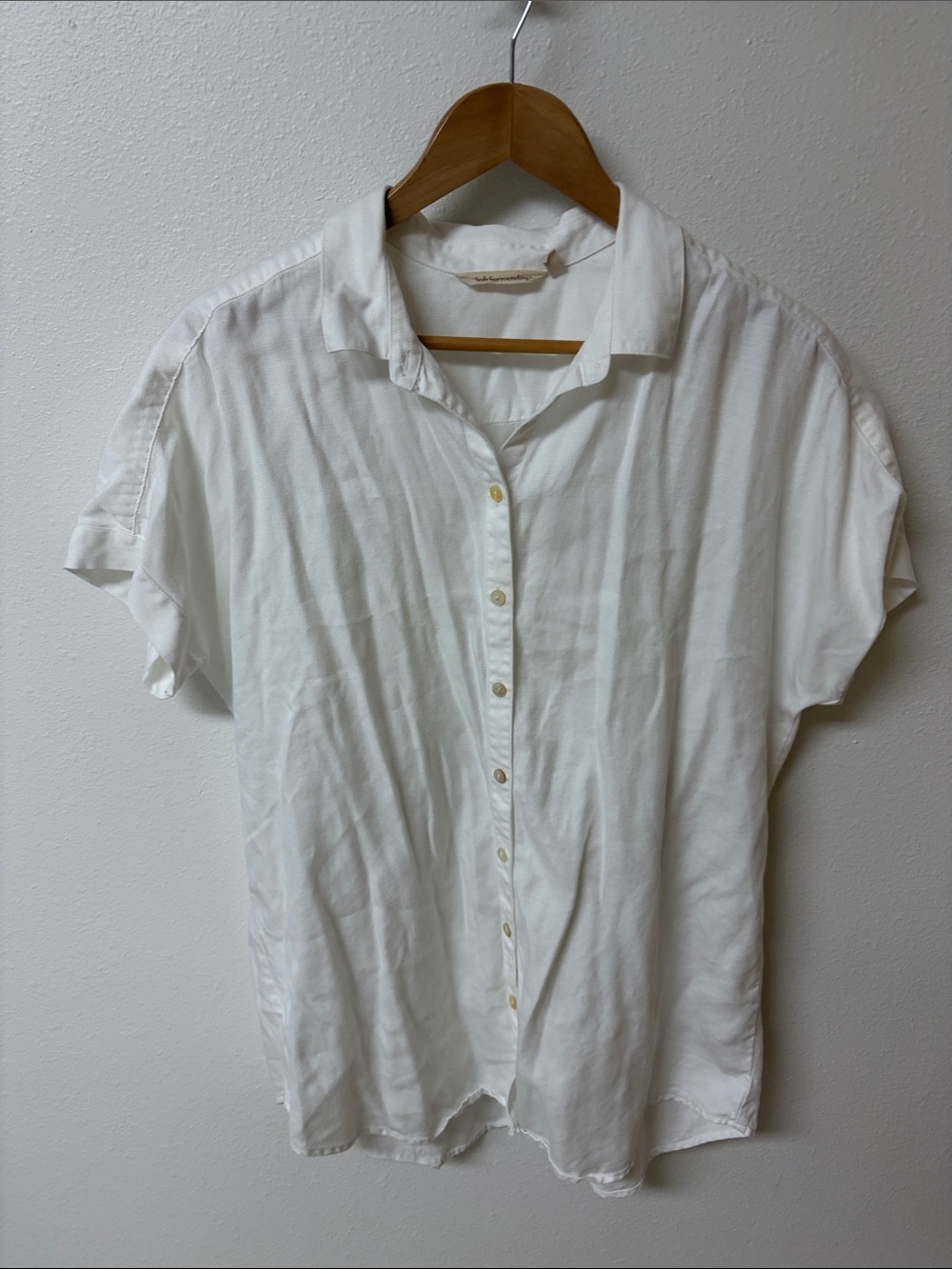 Soft Surroundings Crisp White Button-Up Blouse women’s size M